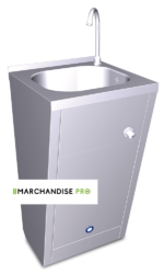 Lave mains en Inox sur pied simple - Commande fémorale