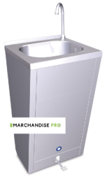 Lave mains en Inox sur pied simple à pédale
