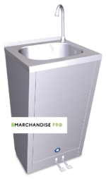 Lave mains en Inox sur pied simple - 2 pédales