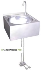 Lave mains mural en Inox - 2 Pédales – Image 3