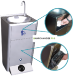 Lave mains sur pied & portable autonome en Inox – Image 4