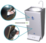 Lave mains sur pied - Autonome & portable - 2 poussoirs d'eau froide & chaude – Image 3