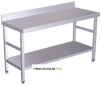 Table adossée en Inox - Avec étagère Basse – Image 3