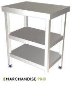 Table en Inox - 2 Etagères - Idéal pour Trancheuse – Image 2