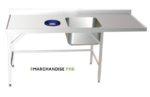 Table adossée de prélavage murale en Inox – Image 2