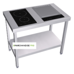 Cuisinière Professionnelle 2 Foyers + Teppan Yaki - Table de cuisson à induction en Inox – Image 3