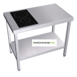 Cuisinière Professionnelle en Inox - 2 Foyers à GAUCHE - Table de cuisson à induction en Inox – Image 3