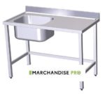 Table adossée de Chef en Inox - Bac à Gauche – Image 3