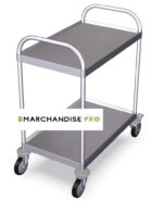 Chariot de service en inox - 2 étagères charges lourdes – Image 2