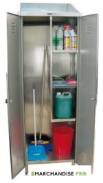 Armoire/Casier en Inox - 2 Portes - Idéal pour produits d'entretien – Image 2