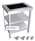 Cuisinière Mobile Professionnelle en Inox - 2 Foyers à induction – Image 2