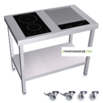 Cuisinière Mobile professionnelle en Inox - 2 Foyers à induction + TEPPEN YAKI – Image 2