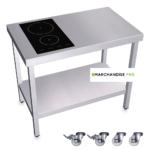 Cuisinière Mobile Professionnelle en Inox - 2 Foyers à Induction à GAUCHE – Image 2