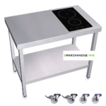 Cuisinière Mobile Professionnelle en Inox - 2 Foyers à Induction à DROITE – Image 3