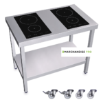 Cuisinière Inox Mobile professionnelle à Induction - 4 Foyers – Image 2