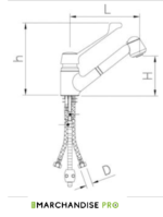 Robinet mitigeur à coude - 2 Eaux - Douchette extractible – Image 2
