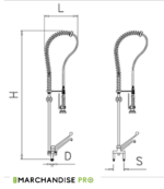 Robinet douchette à Double entrée - 2 Eaux - Mélangeur à coude – Image 2