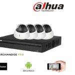 KIT CAMERA VIDEOSURVEILLANCE DAHUA - 4 DÔMES 5MP HAC-HDBW1500E