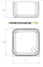Plonge en Inox suspendue-Largeur 50 cm-1 Bac & égouttoir à GAUCHE – Image 2