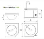 Lave mains d'angle mural en Inox – Image 2