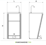 Lave mains sur pied & portable autonome en Inox – Image 2