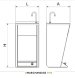 Lave mains en Inox sur pied simple – Image 3