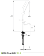 Robinet douchette Inox - 2 Eaux - Extensible - Col de Cygne – Image 2