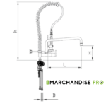 Robinet douchette - 2 Eaux Extra Bas - Col de Cygne – Image 2
