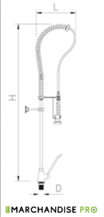 Robinet douchette - 2 Eaux - Levier à coude - INOX – Image 2
