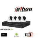 KIT CAMERA 4K VIDÉOSURVEILLANCE DAHUA - 4 DÔMES 6MP 50M