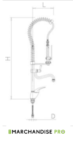 Robinet douchette Bas - 2 Eaux - Col de cygne - INOX – Image 3