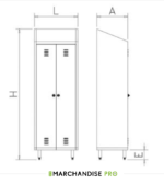 Armoire/Casier en Inox - 2 Portes - Idéal pour produits d'entretien – Image 4