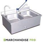 Ensemble lave mains + plonge inox 2 Bacs