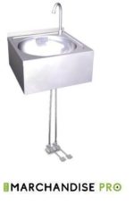 Lave mains mural en Inox - 2 Pédales