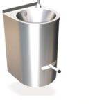 Lave mains mural rond en Inox à levier