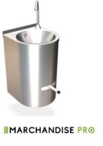 Lave mains mural rond en Inox à levier