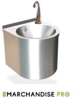 Lave mains mural rond électronique en Inox