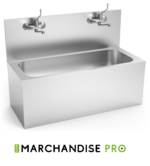 Auge/Bac médical en Inox avec 2 postes