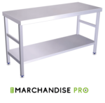 Table centrale en Inox avec étagère basse