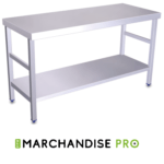 Table centrale en Inox avec étagère basse