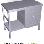 Table murale en Inox - 4 Tiroirs