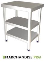 Table en Inox - 2 Etagères - Idéal pour Trancheuse