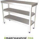 Table murale en Inox - 2 Etagères