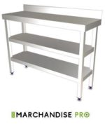 Table murale en Inox - 2 Etagères