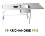 Table adossée de prélavage murale en Inox