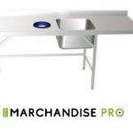 Table adossée de prélavage murale en Inox