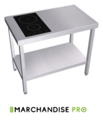 Cuisinière Professionnelle en Inox - 2 Foyers à GAUCHE - Table de cuisson à induction en Inox