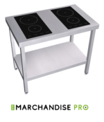 Cuisinière Professionnelle en Inox - 4 Foyers cuisson à Induction