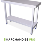 Table pliante en Inox - Avec étagère Basse