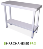 Table pliante en Inox - Avec étagère Basse